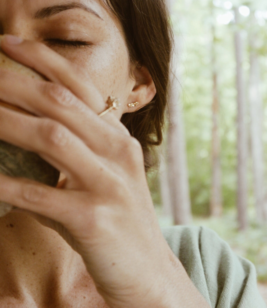 Ceremonial Tea Leaf Earrings