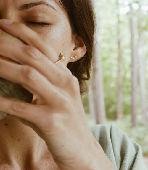 Ceremonial Tea Leaf Earrings
