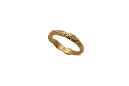 Gold Plated Tree Bark Ring - Size 7